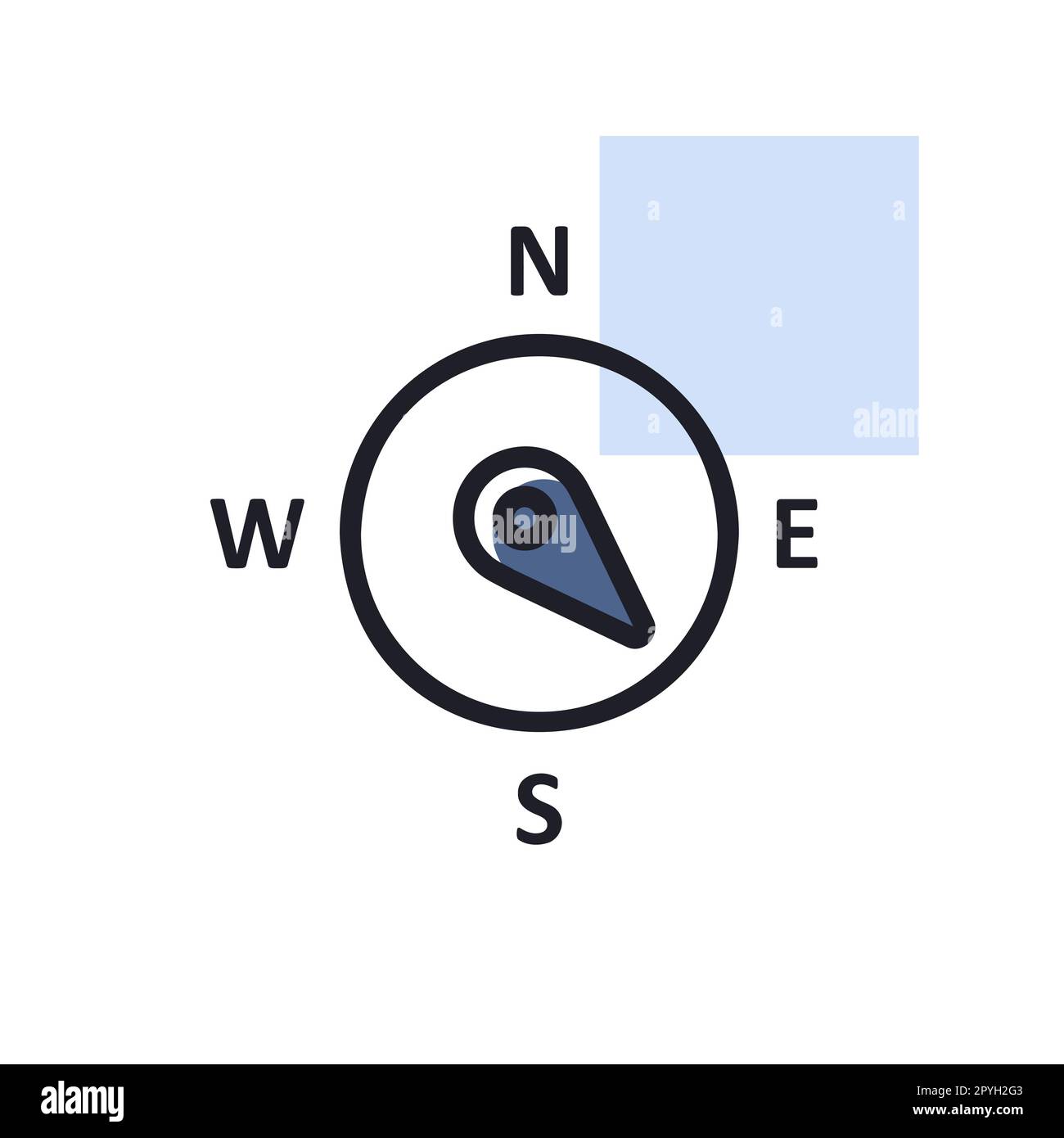 Compass wind rose vector icon. Direction southeast. Meteorology sign. Graph symbol for travel