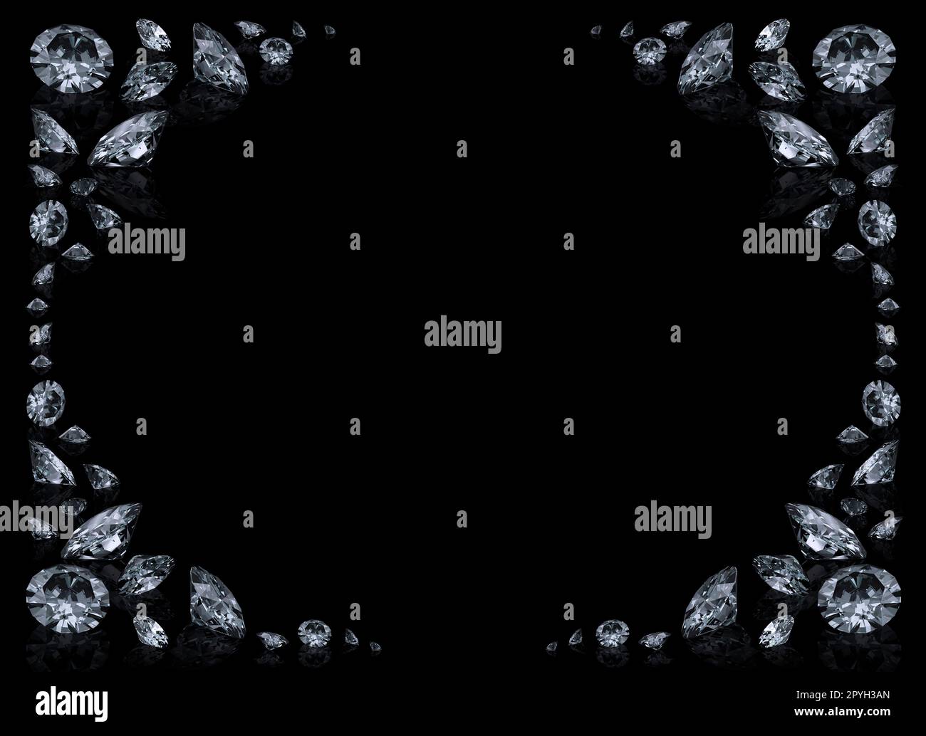 Diamonds background with space for text. 3D render Stock Photo - Alamy
