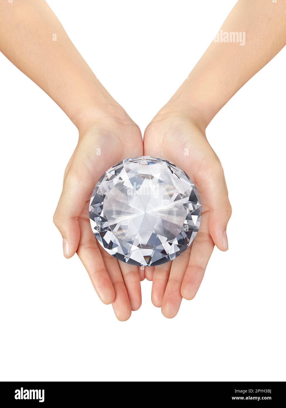 Beautiful Woman Hand Holding A Dazzling Diamond, Transparent Background