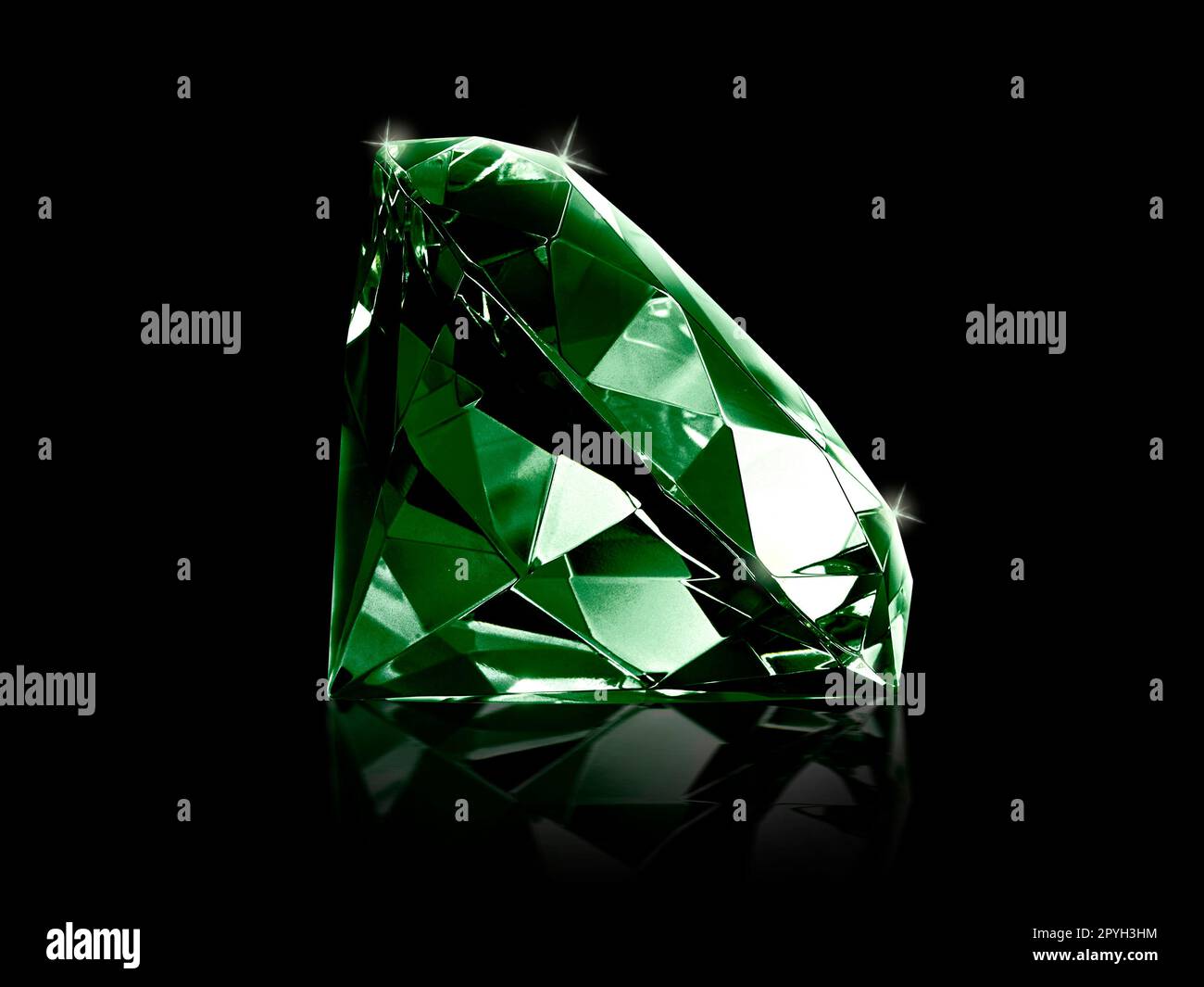 Dazzling diamond Green gemstones on black background Stock Photo - Alamy