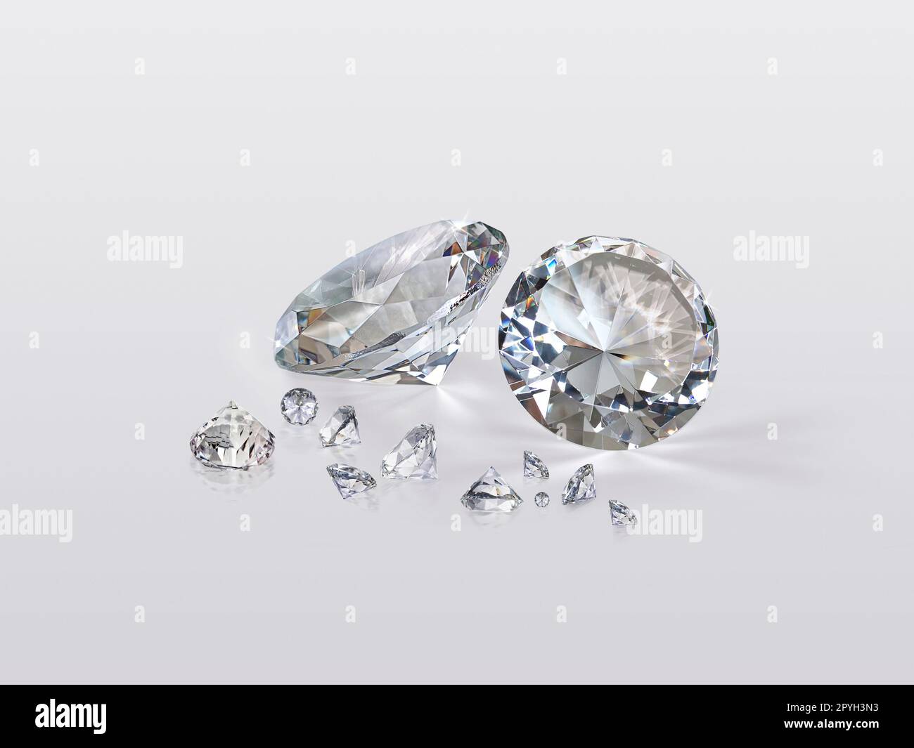 Dazzling diamond on white background Stock Photo