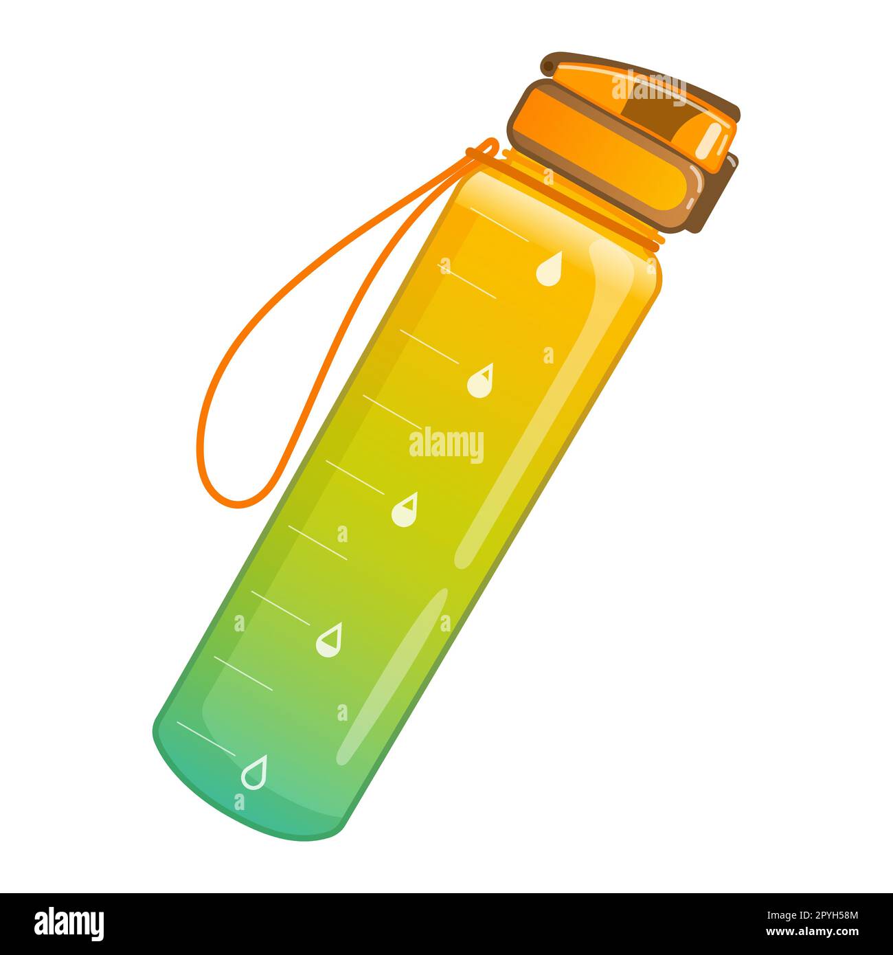 Vector illustration of a water bottle in cartoon style. Reusable eco