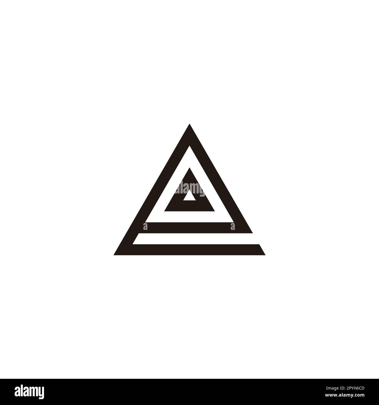 Letter o in e, triangle geometric symbol simple logo vector Stock Vector