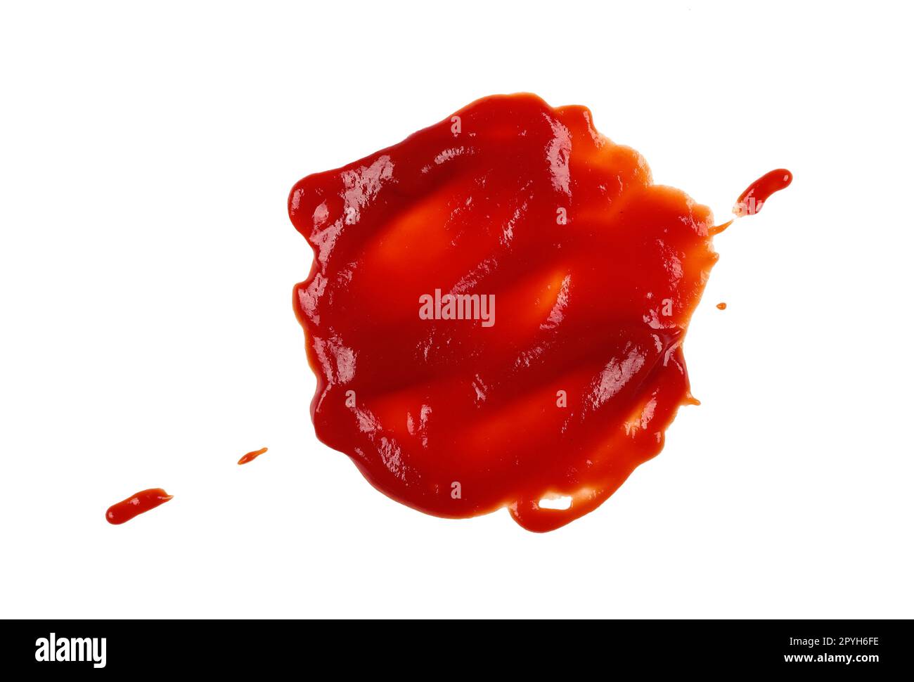 Wet stain of red tomato ketchup isolated Stock Photo Alamy