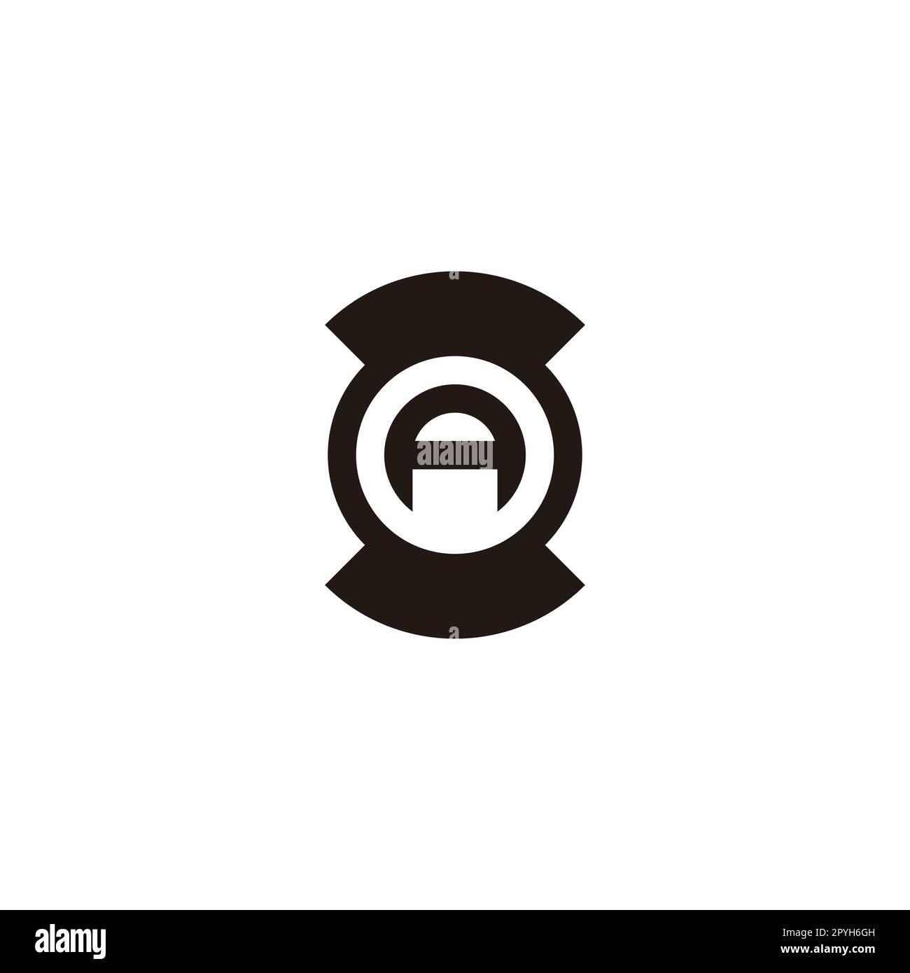 Letter A hourglass, circle geometric symbol simple logo vector Stock Vector