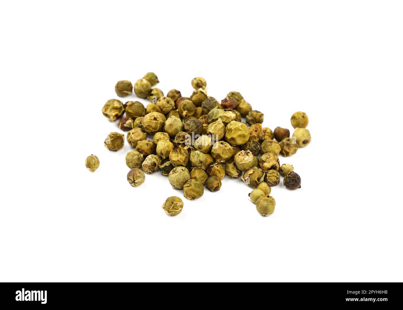 Heap of green peppercorns isolated Stock Photo Alamy