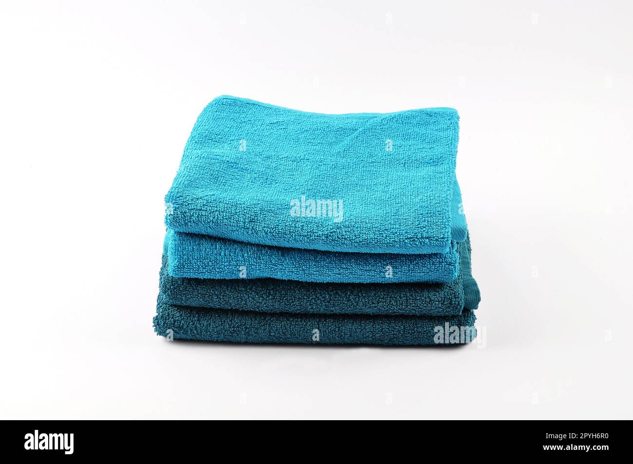 Four towels on a white background Stock Photo