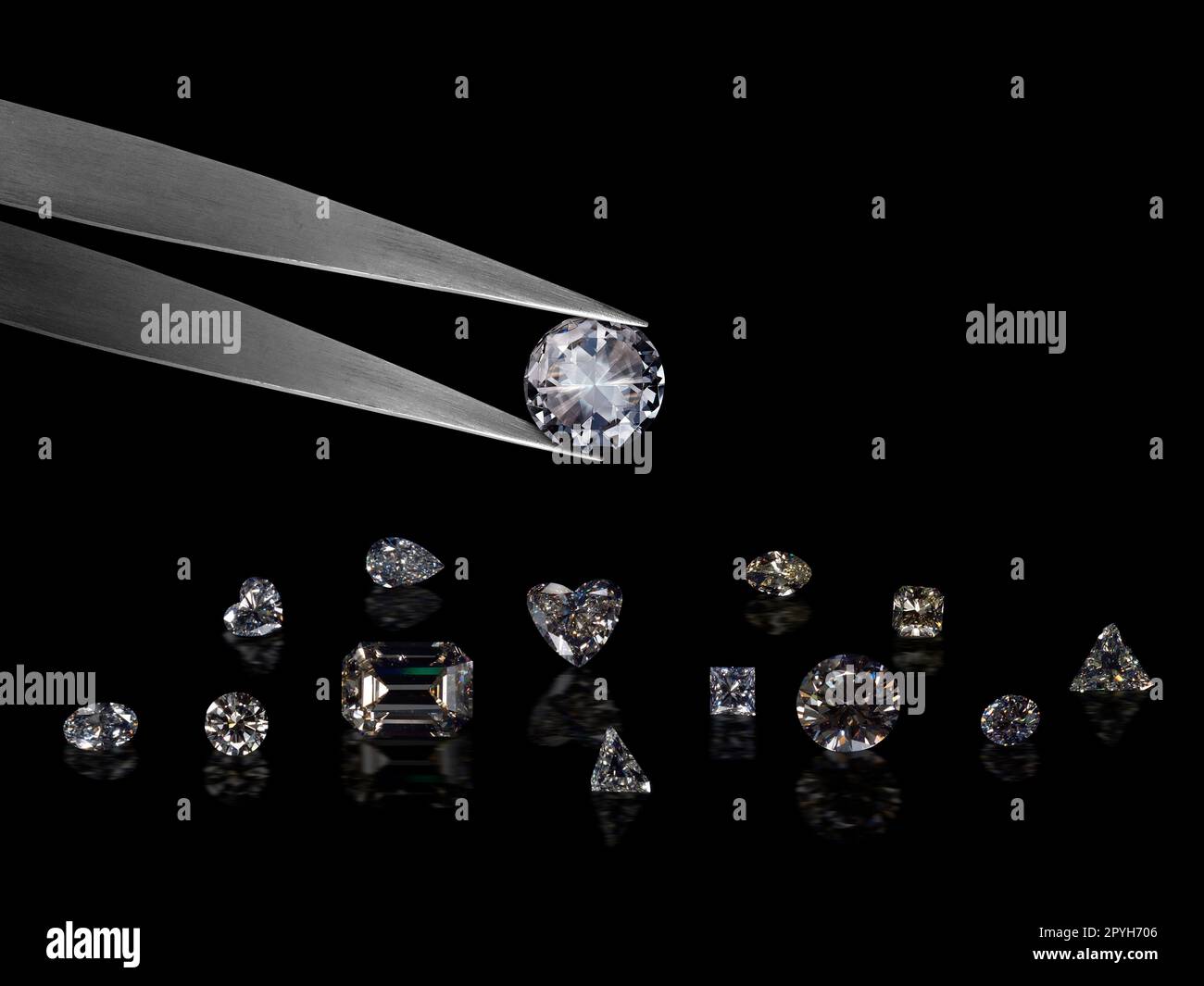 Cut diamond black background hi-res stock photography and images - Alamy