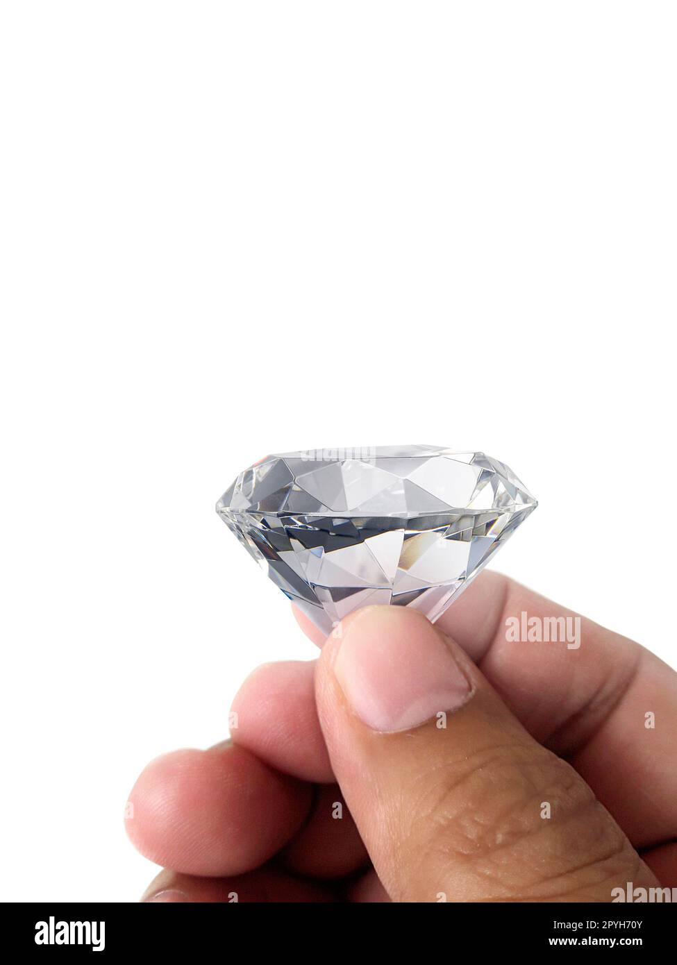 Diamond jewel in hand, isolated on white background Stock Photo Alamy