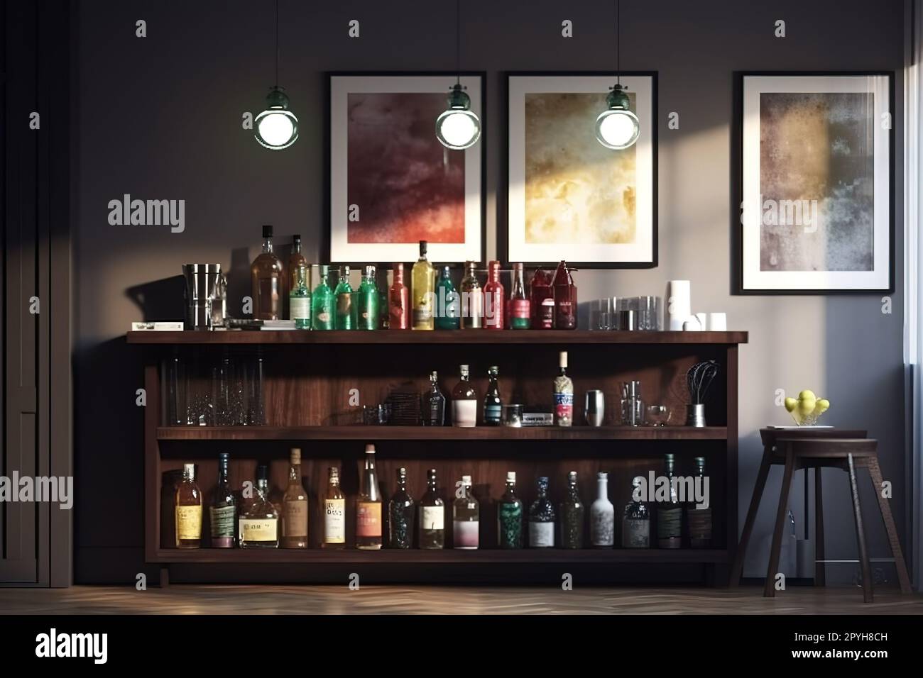 Home Bar Create a set of images that showcase a sophisticated, well