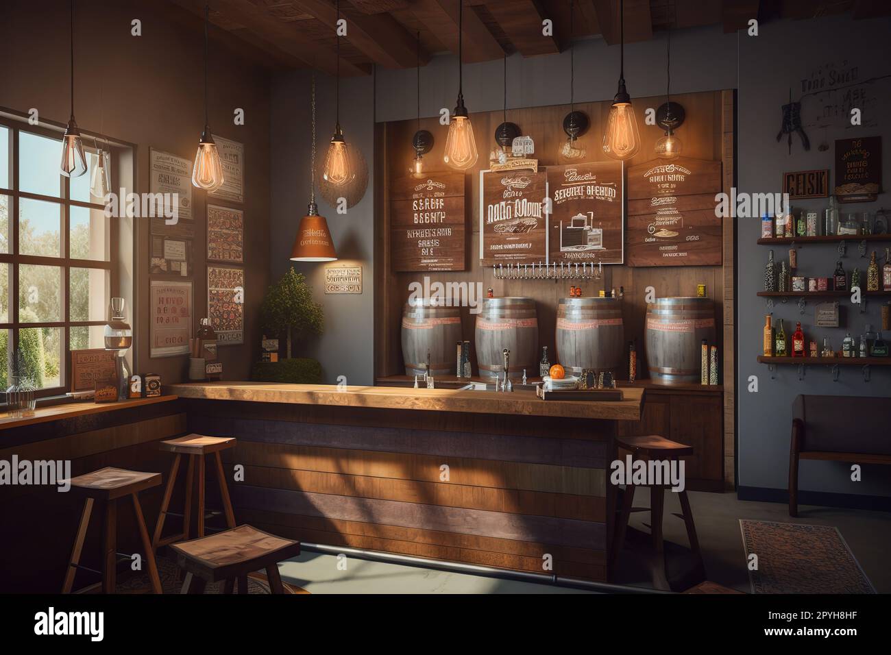 Craft Beer Room Create a set of images that showcase a trendy, hip