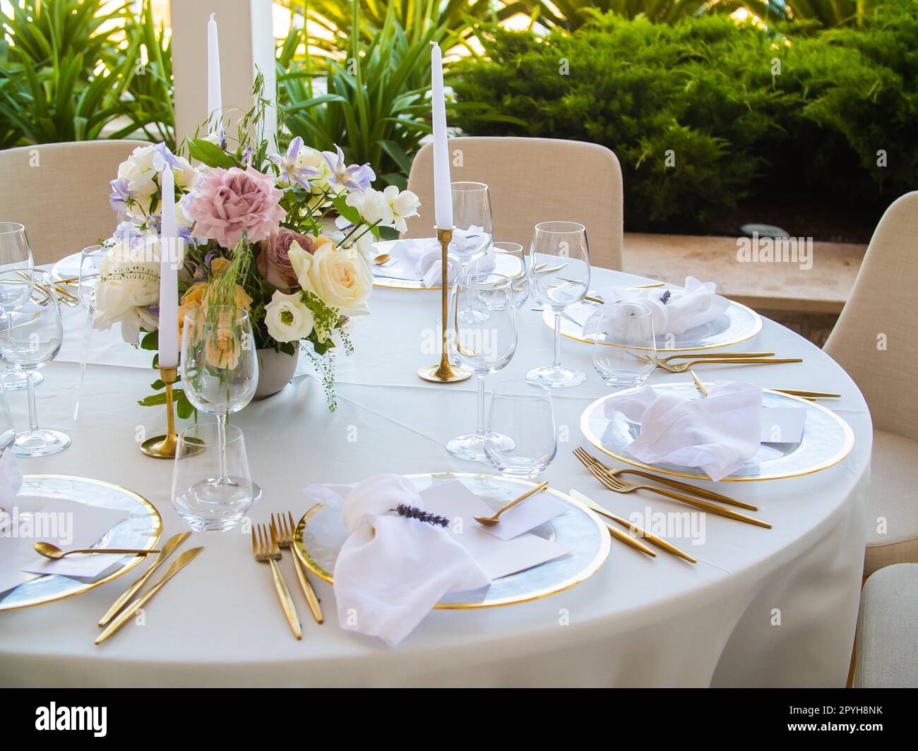 Gorgeous Wedding Chair And Table Setting For Fine Dining At