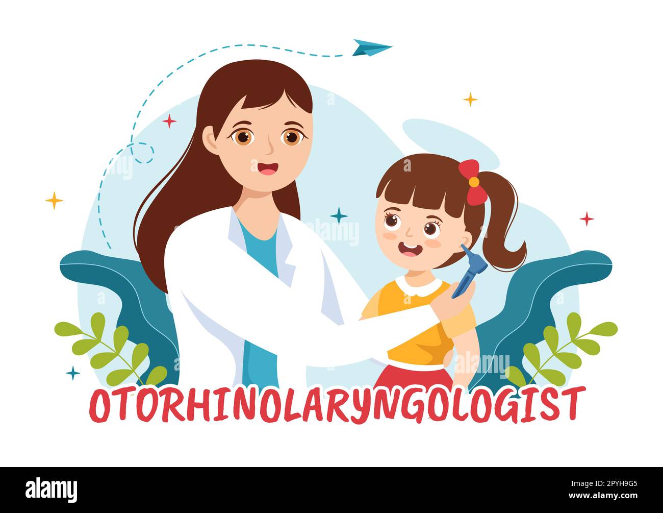 Otorhinolaryngologist Illustration with Medical Relating to the Ear