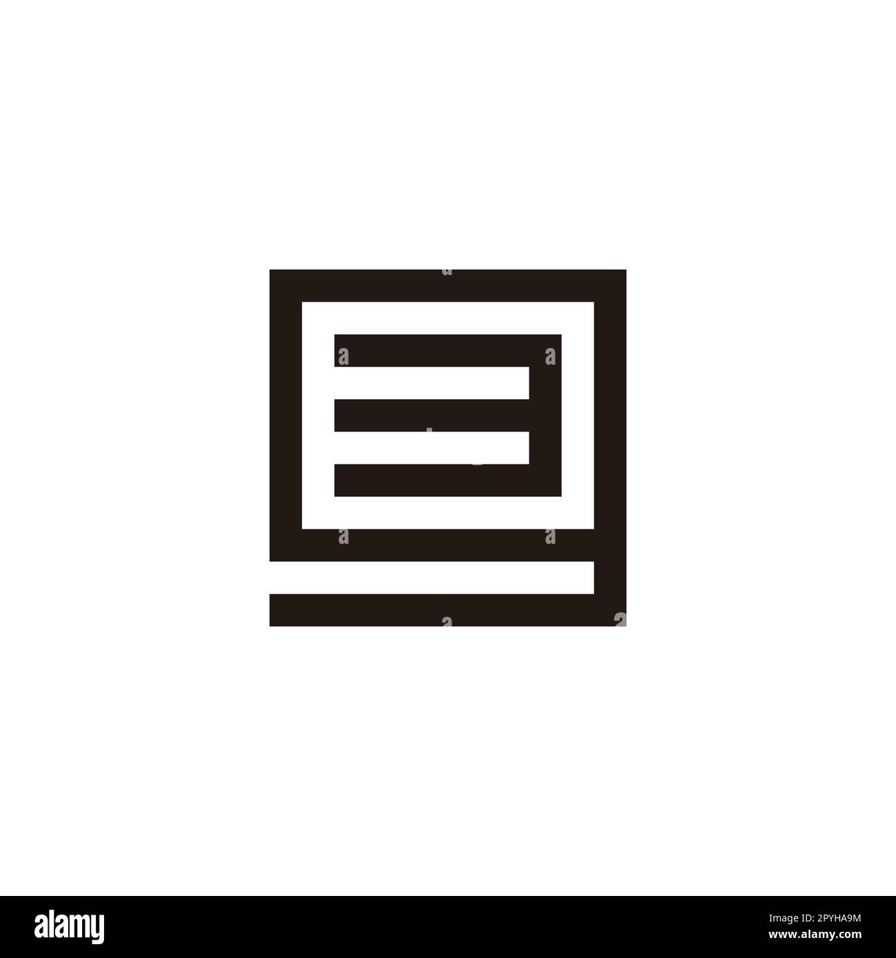 Letter g number 3 square geometric symbol simple logo vector Stock