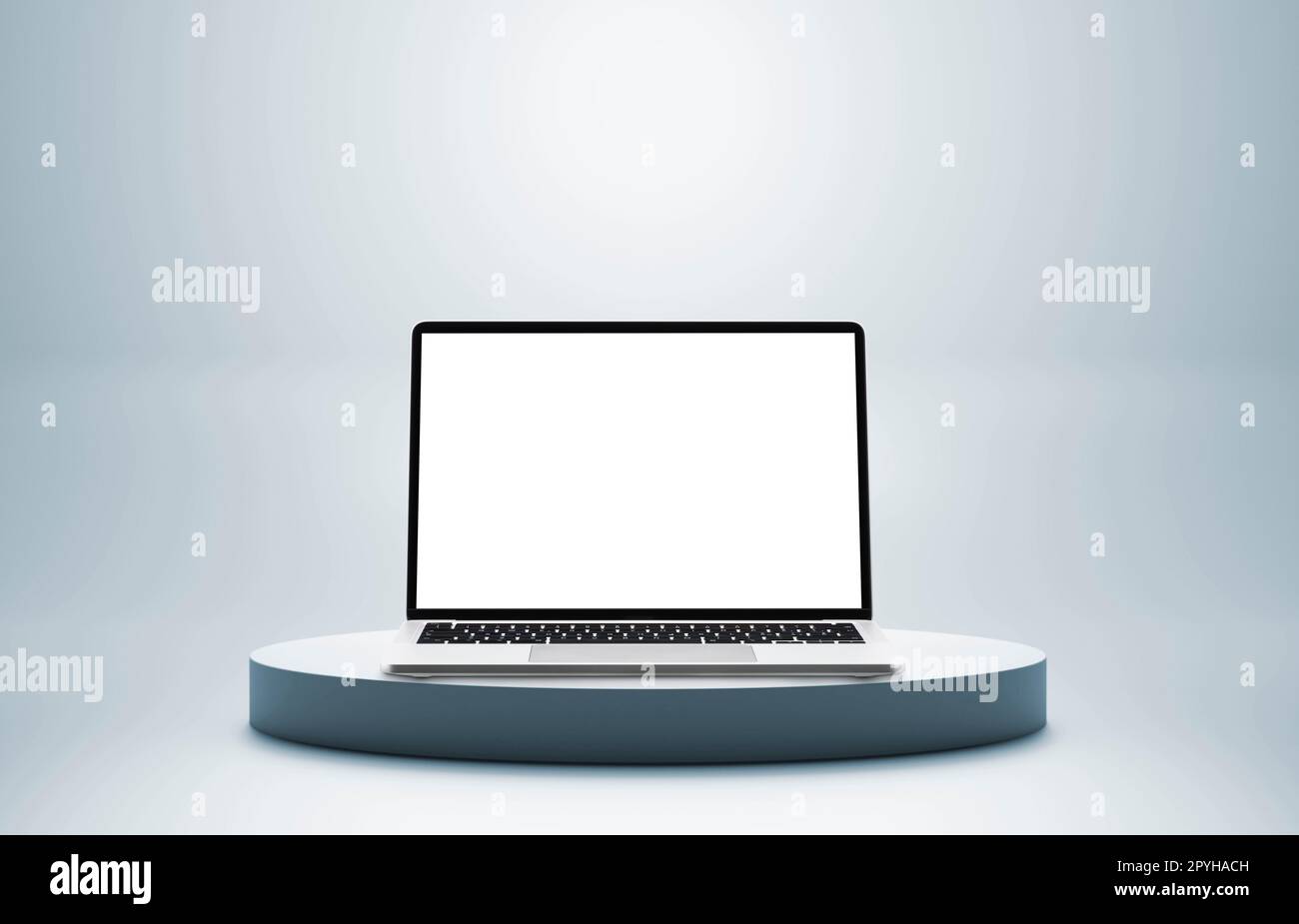Laptop with white screen Stock Photo - Alamy