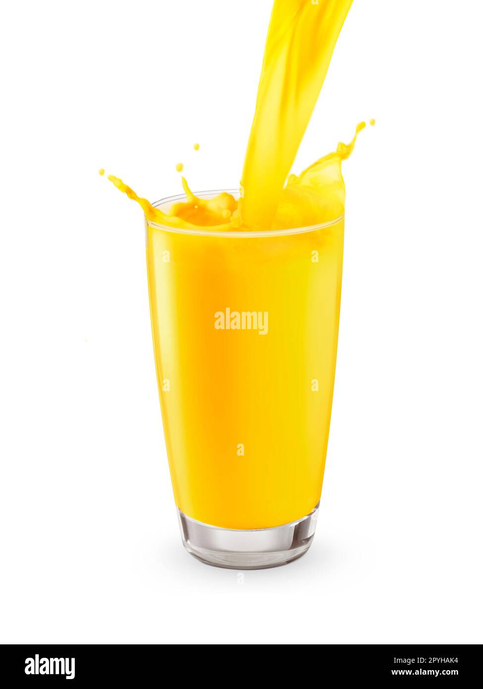 orange juice splash isolated on white background Stock Photo