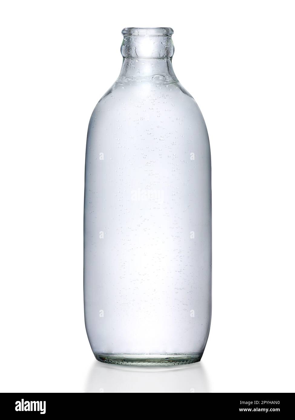 soda water bottle , Soda bubbles in the bottle on white background