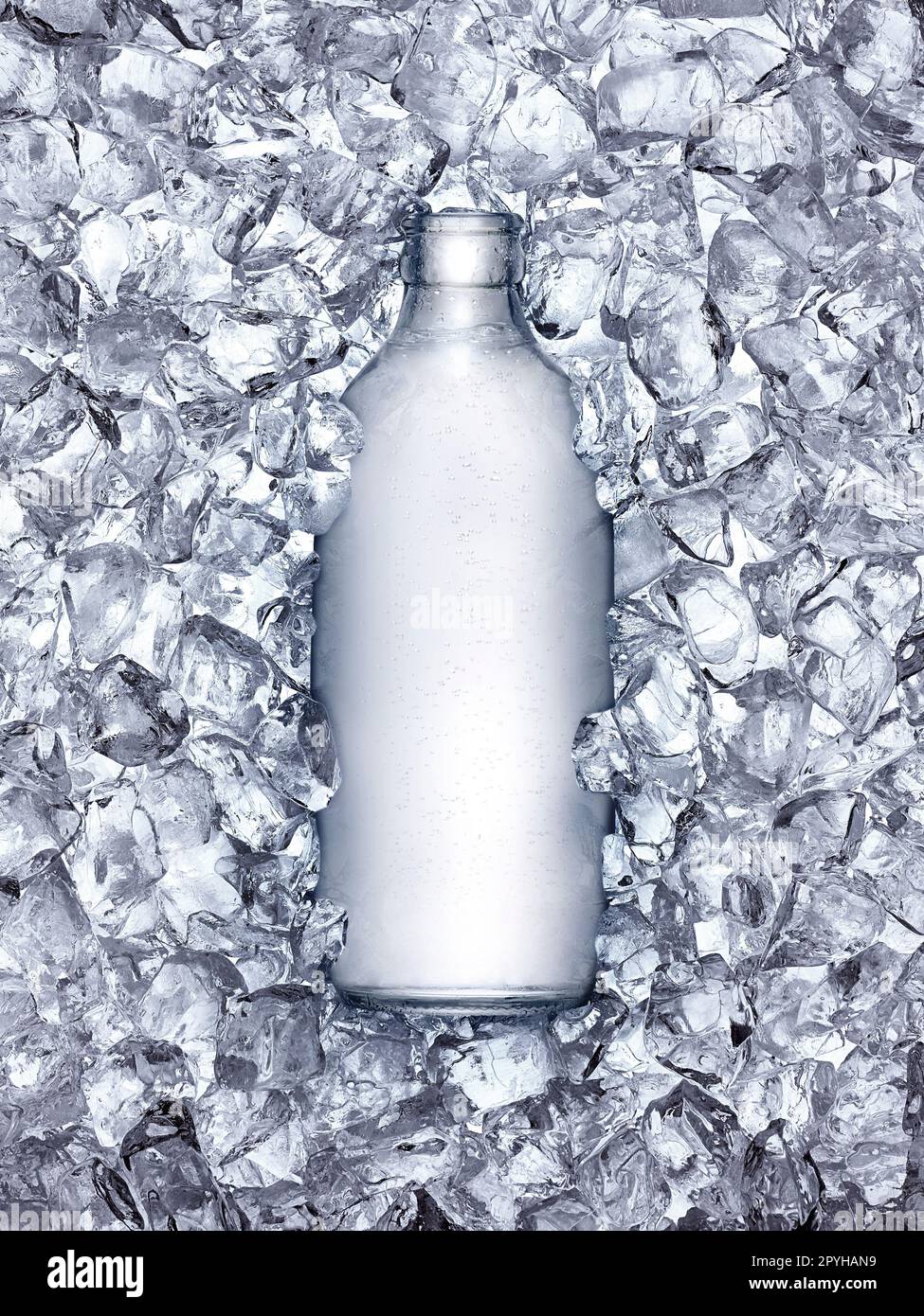 soda bottle cooled in ice Stock Photo Alamy