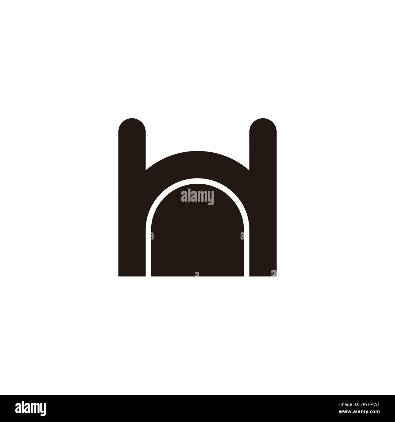 Letter H mosque geometric symbol simple logo vector Stock Vector