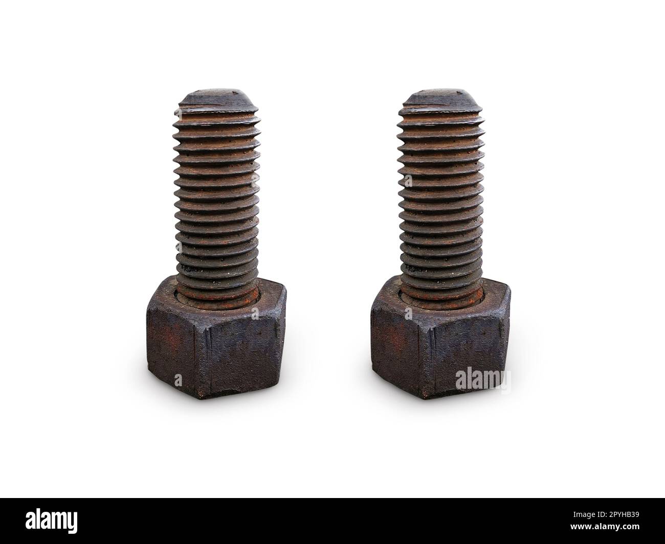 Nuts and bolts old on white background Stock Photo Alamy