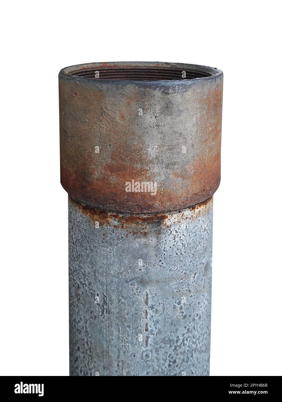 rusty metal pipe on a white background Stock Photo - Alamy