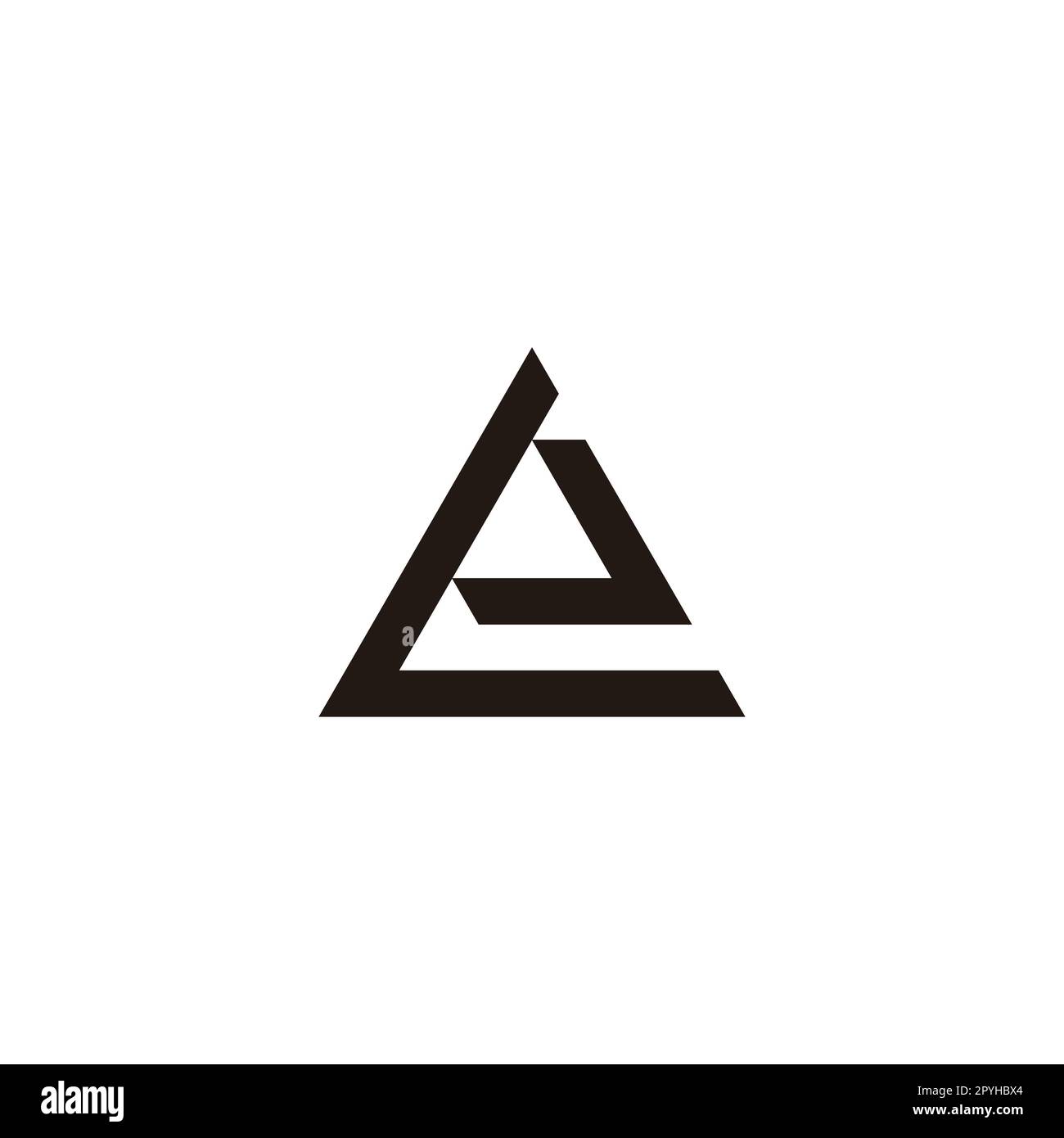 Letter LE EL L E triangle geometric symbol simple logo vector Stock Vector