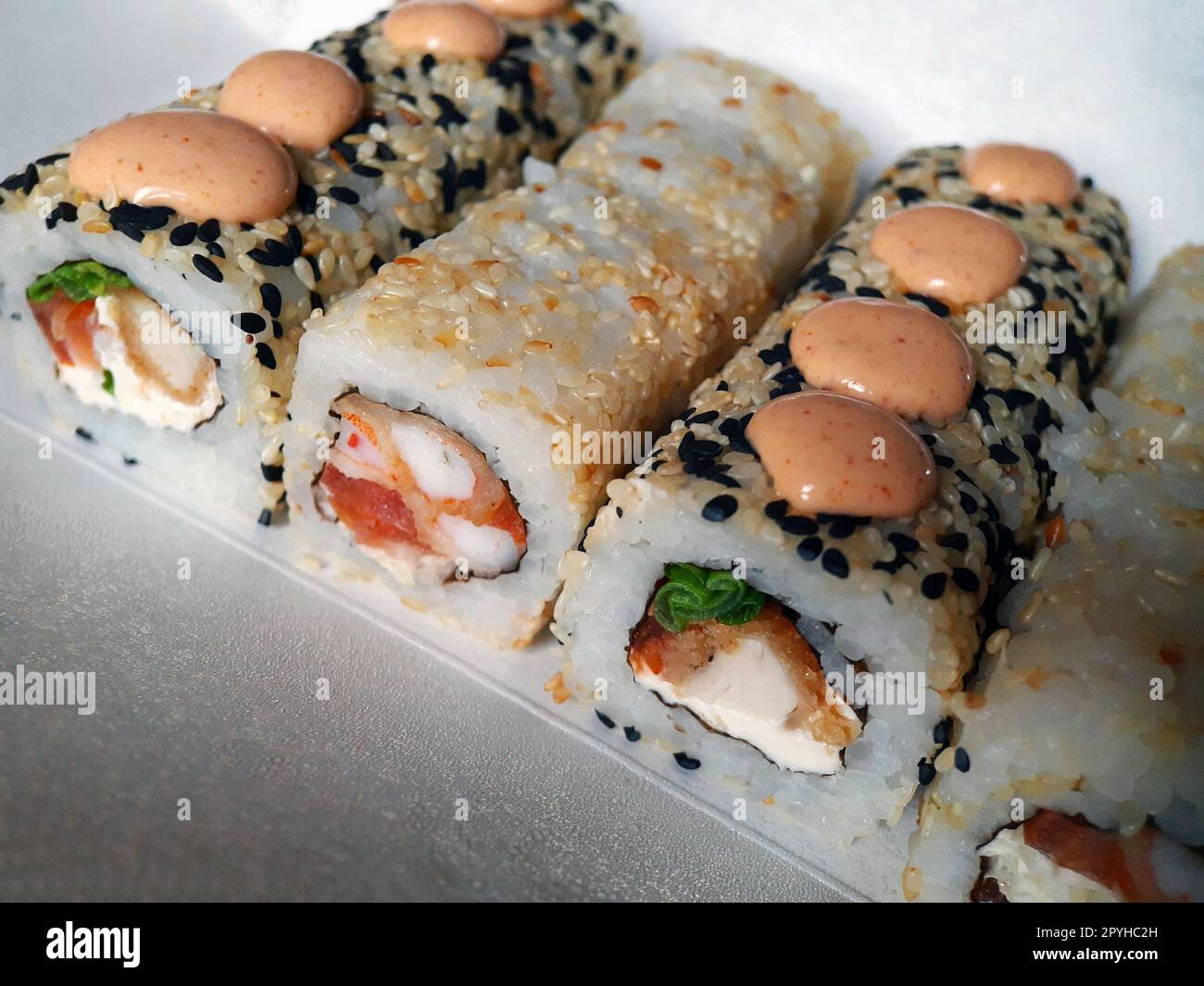 Sushi rolls close up Stock Photo
