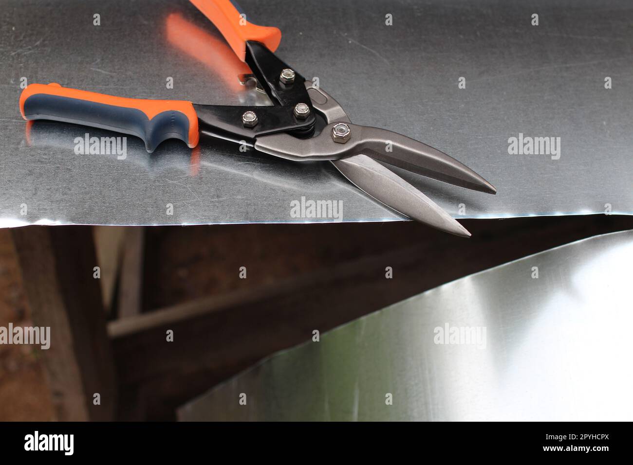 metal shears, metal cut Stock Photo Alamy