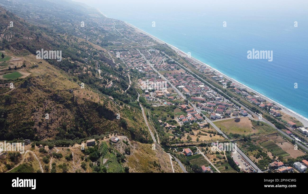 View of the Thyrrenean coast from Fiumefreddo Bruzio, Italy Stock Photo