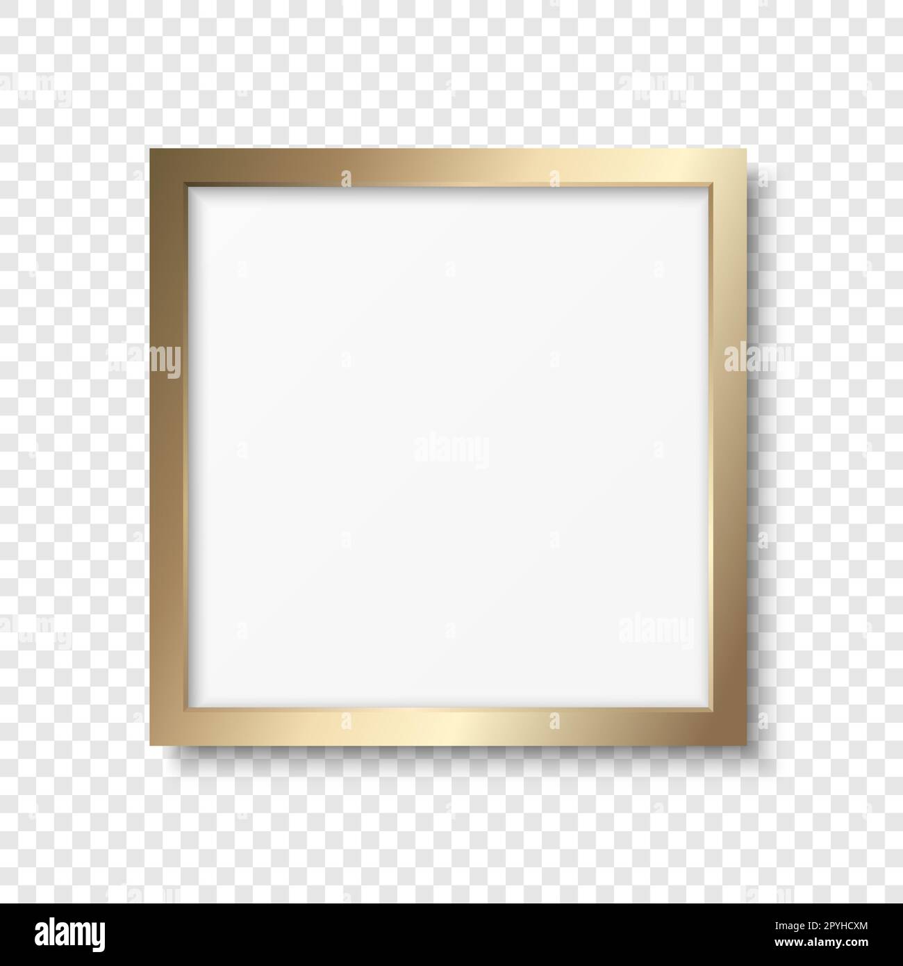 Vector 3d Realistic Golden Decorative Vintage Frame, Border Icon
