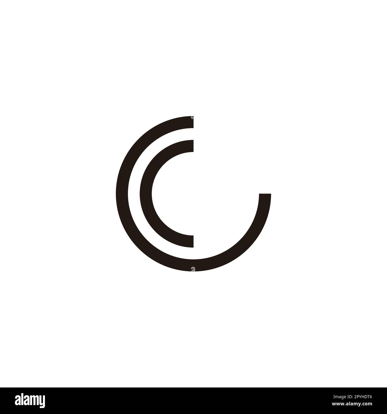 Letter C and G line, circle geometric symbol simple logo vector Stock ...