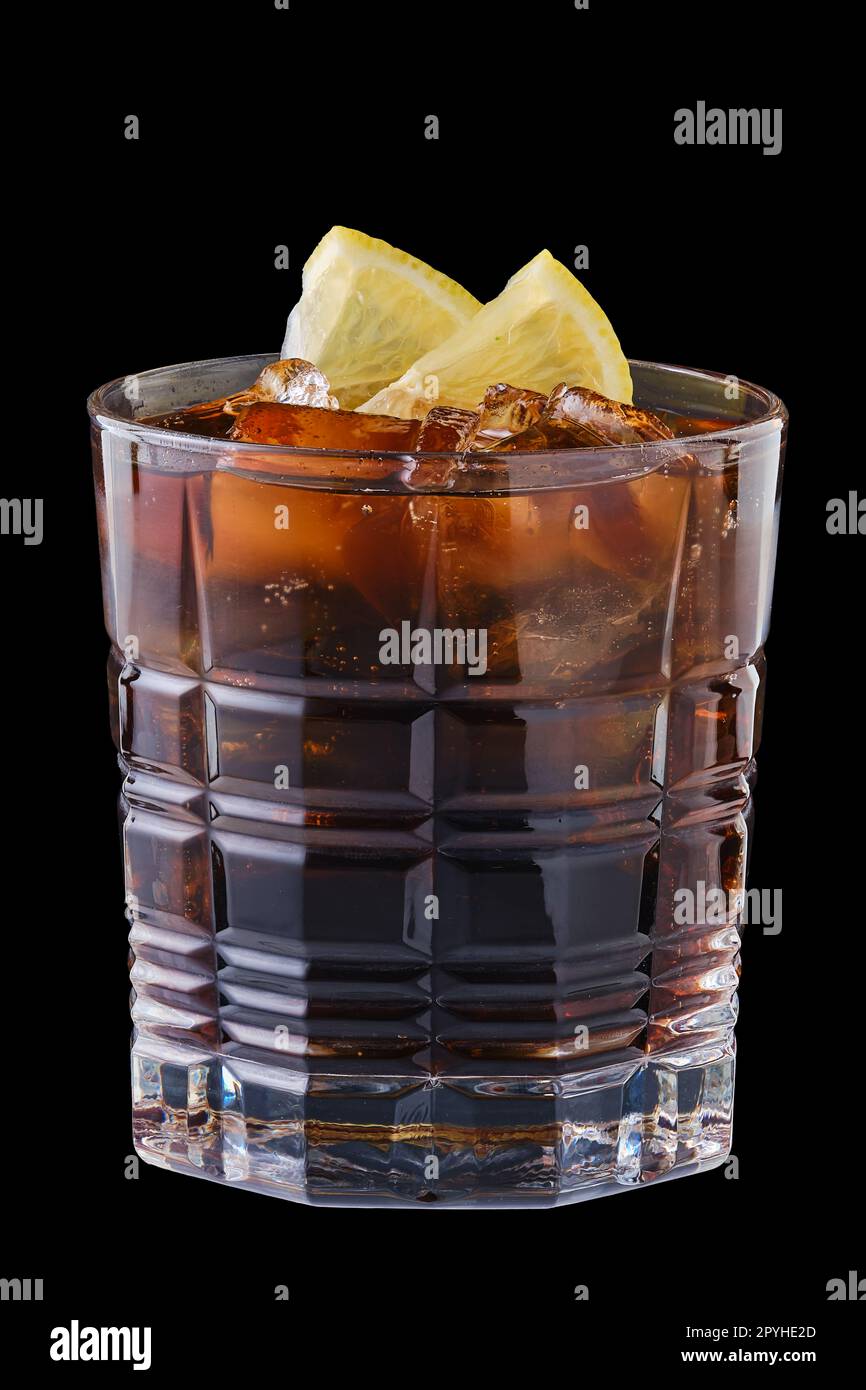 Glass of refreshing cold cola with ice Stock Photo