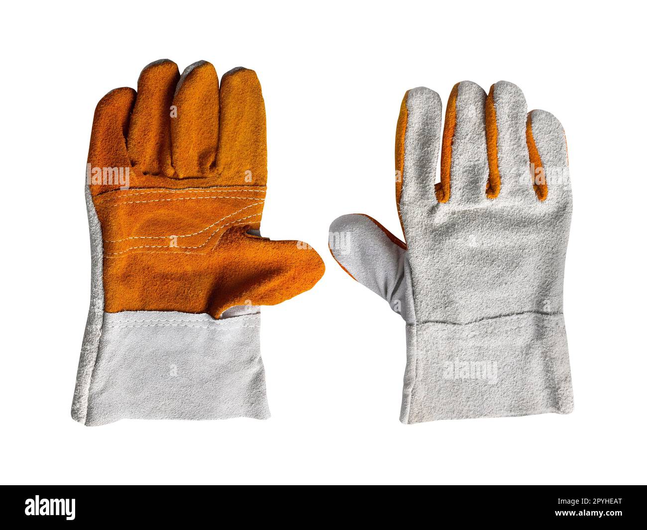 Construction gloves isolated on white background Stock Photo