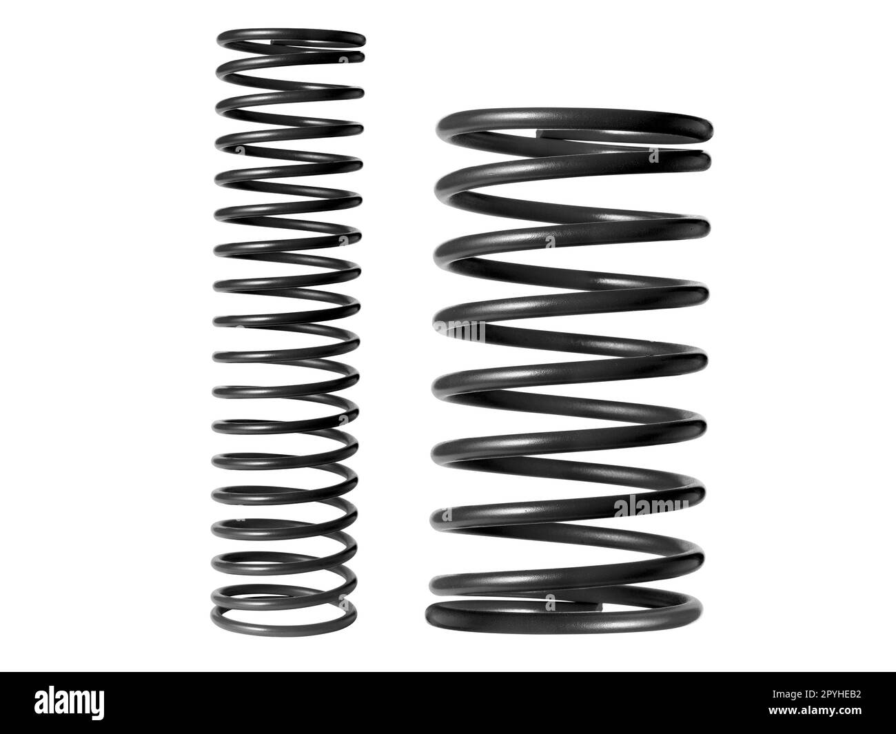 automotive suspension springs on a white background Stock Photo