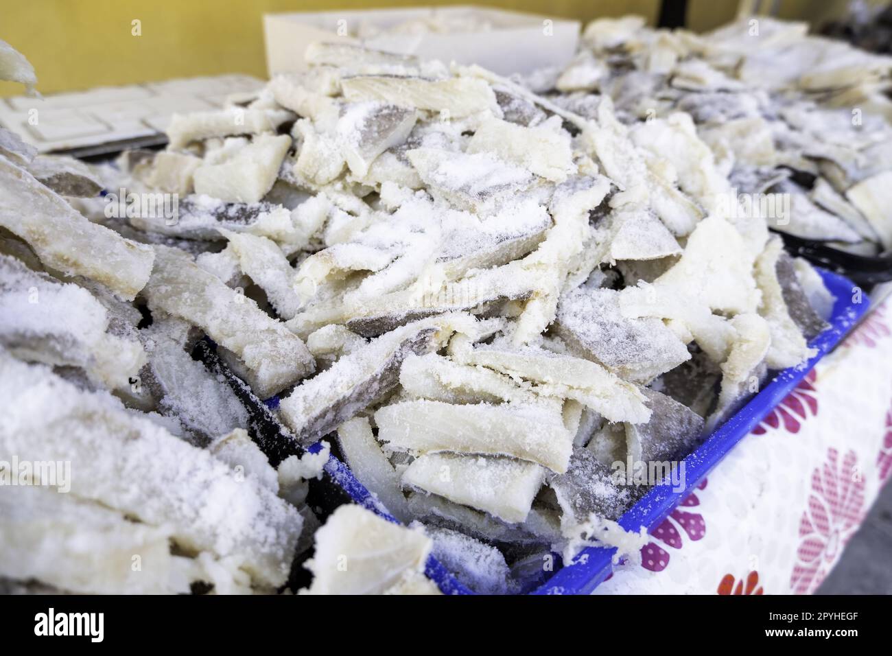 Dried cod in a market Stock Photo Alamy
