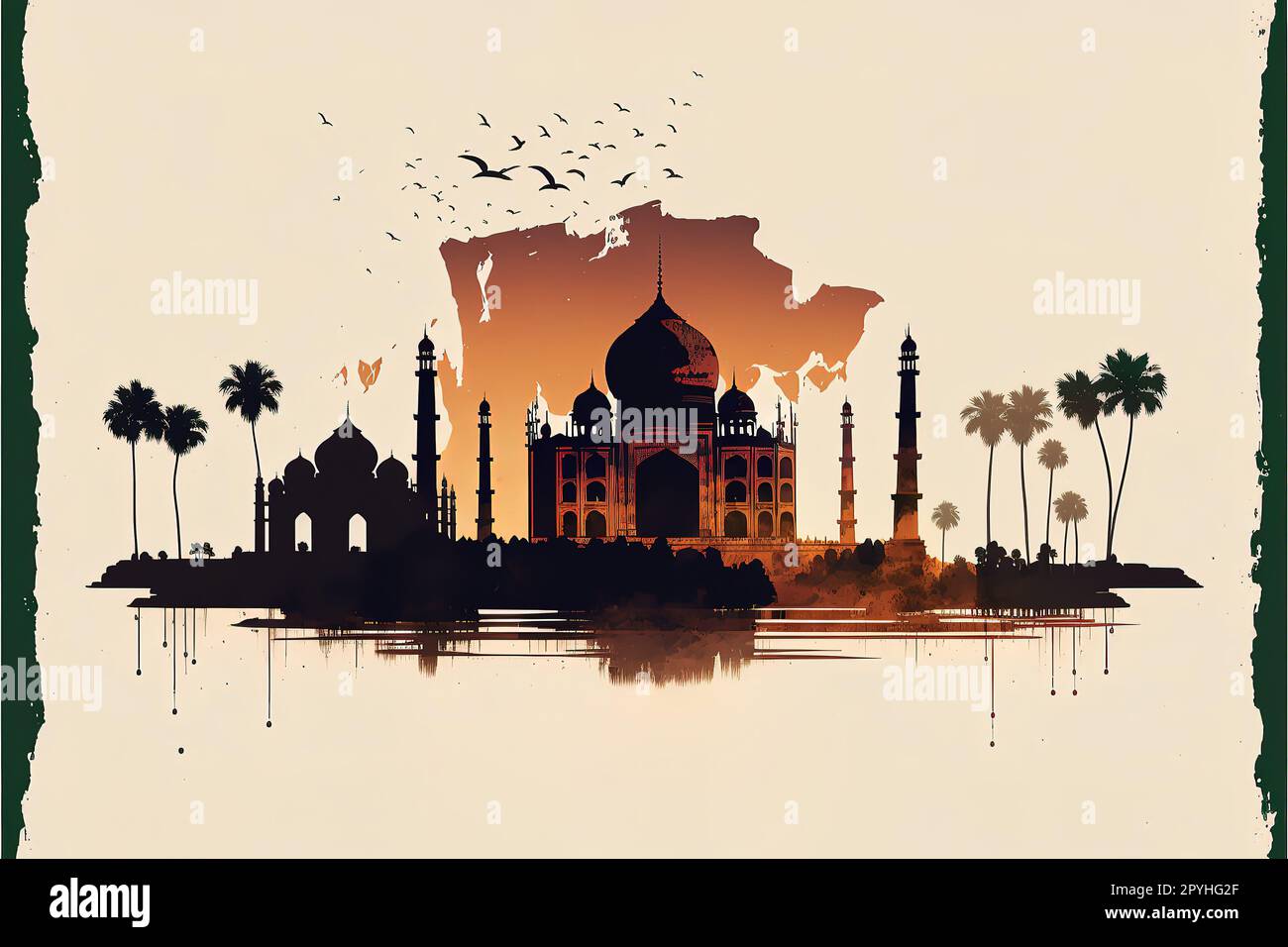 India skyline. Vector illustration Stock Photo