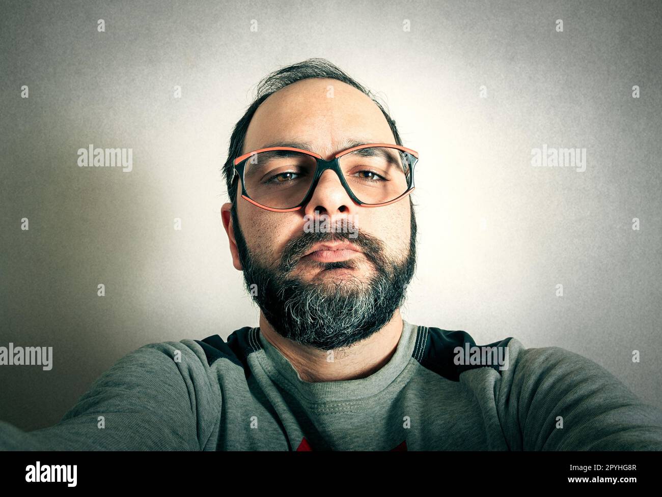 Funny young bearded man glasses hi-res stock photography and images - Alamy