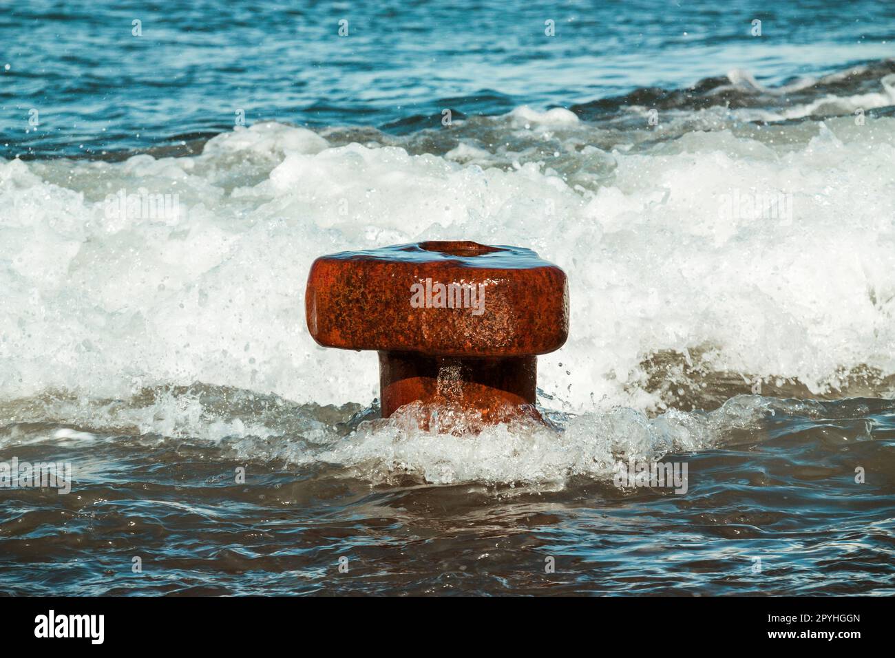 Anchor old details in the Black sea Stock Photo