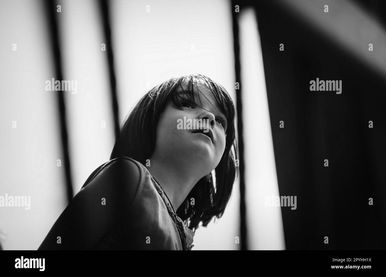 Small girl playing on the playground stock photo alamy