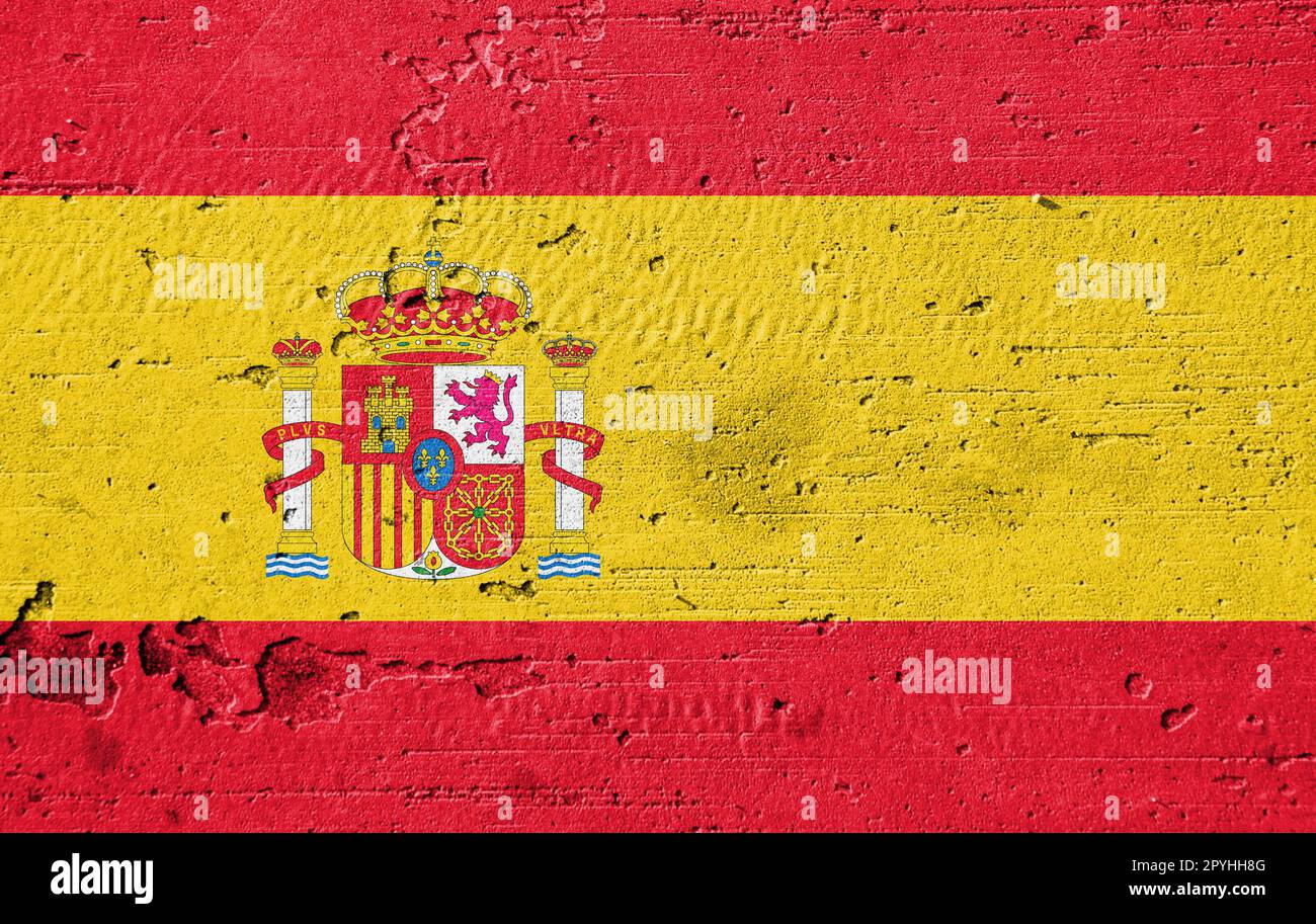 Spain flag painted on old hi-res stock photography and images - Alamy