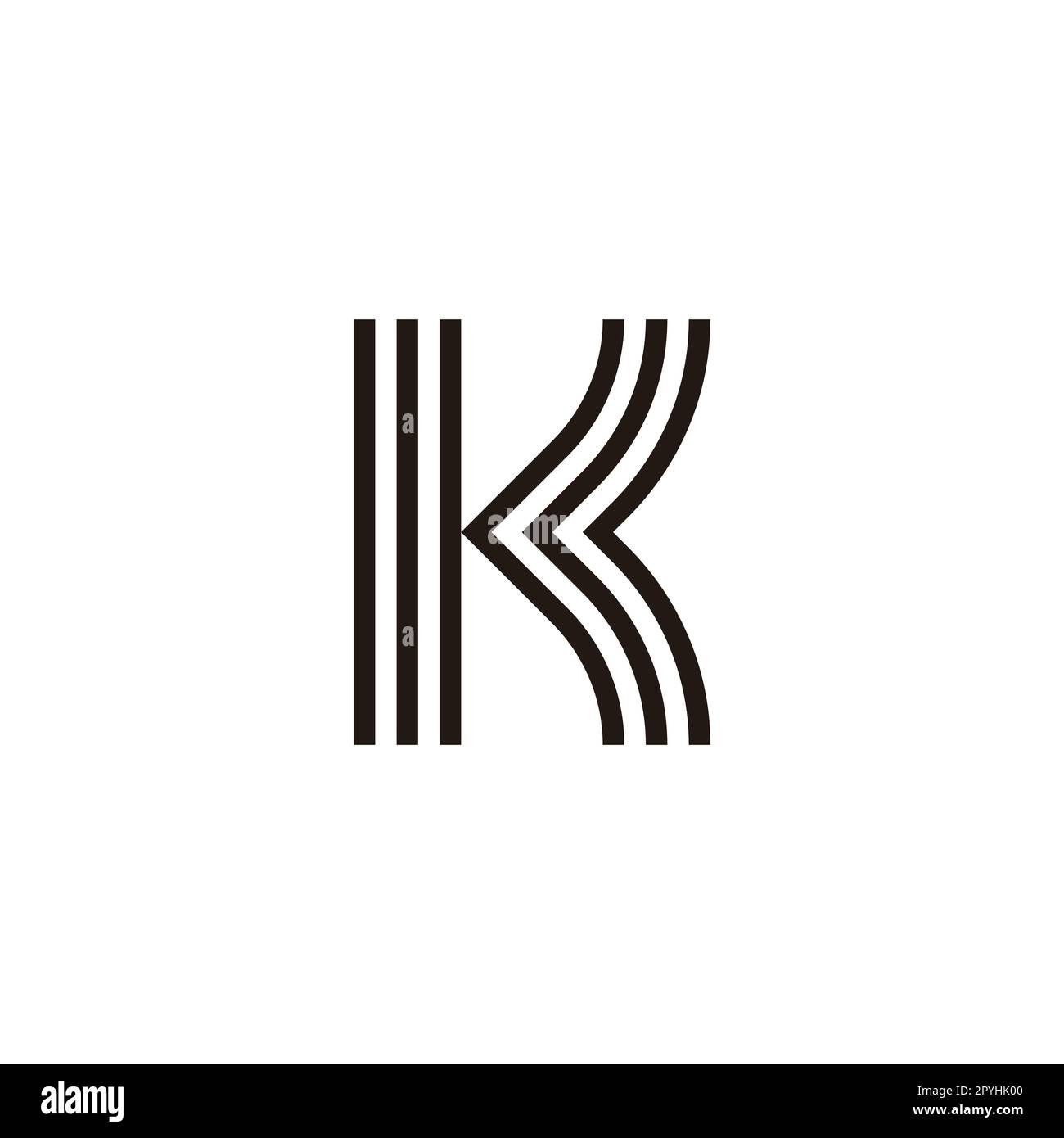 Letter K unique, lines geometric symbol simple logo vector Stock Vector ...