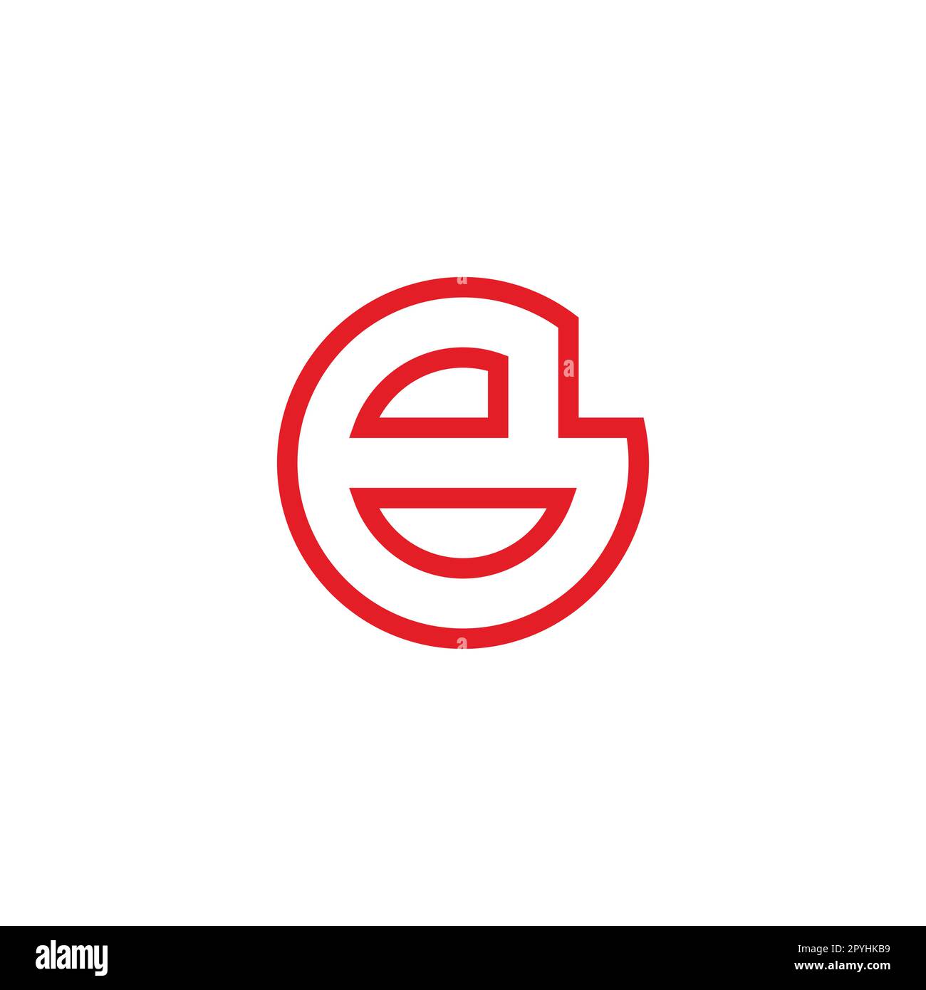 Letter B red neon, circle lines geometric symbol simple logo vector ...