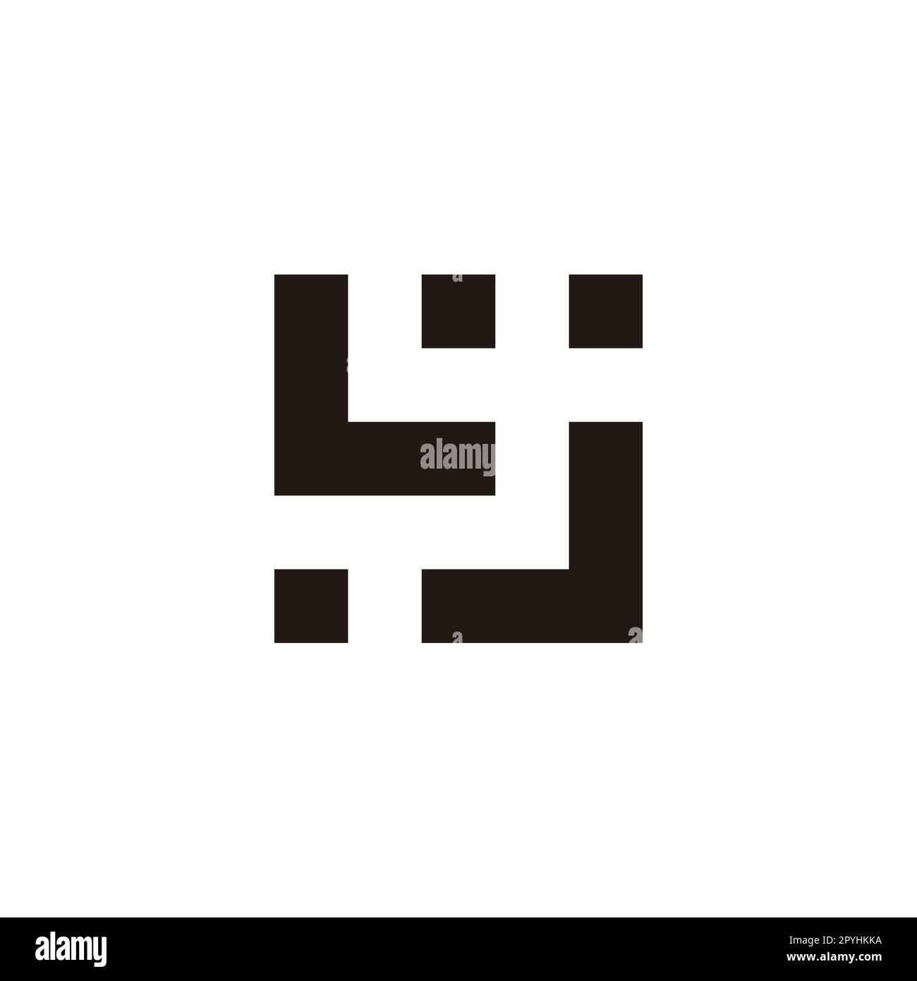 Letter L, F and j squares geometric symbol simple logo vector Stock ...