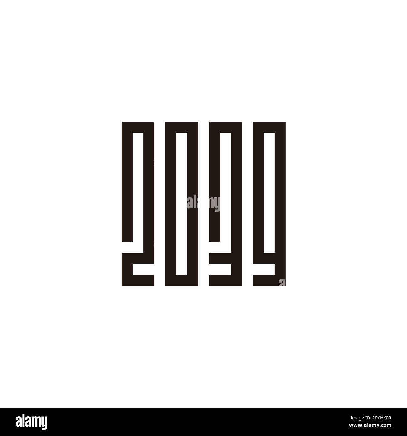 Number 2, 0, 3 and 9 square, rectangle geometric symbol simple logo ...