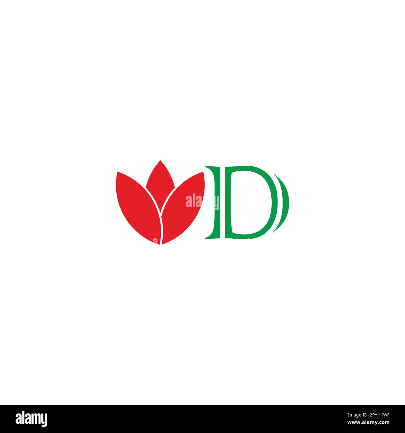 Letter D flower, lines geometric symbol simple logo vector Stock Vector ...