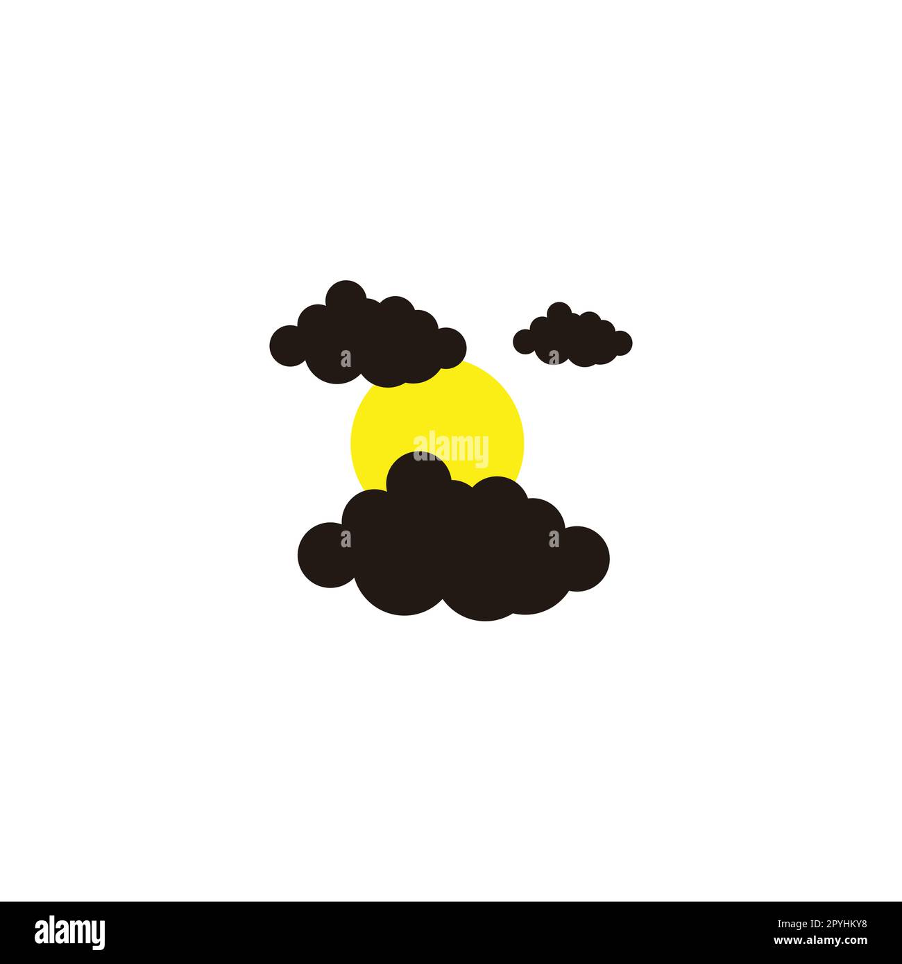 Clouds, and sun geometric symbol simple logo vector Stock Vector