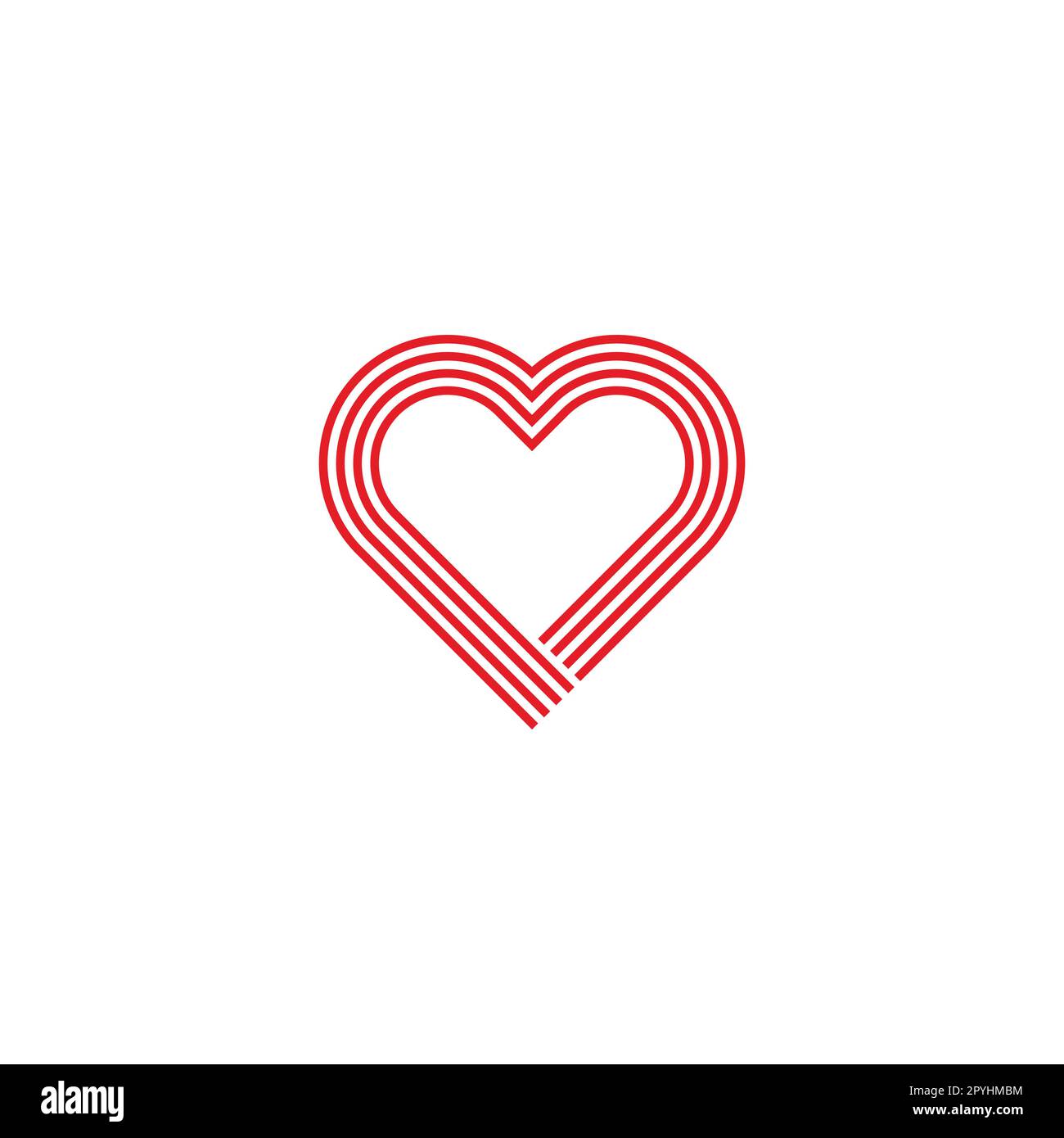 Heart, doubles, lines geometric symbol simple logo vector Stock Vector