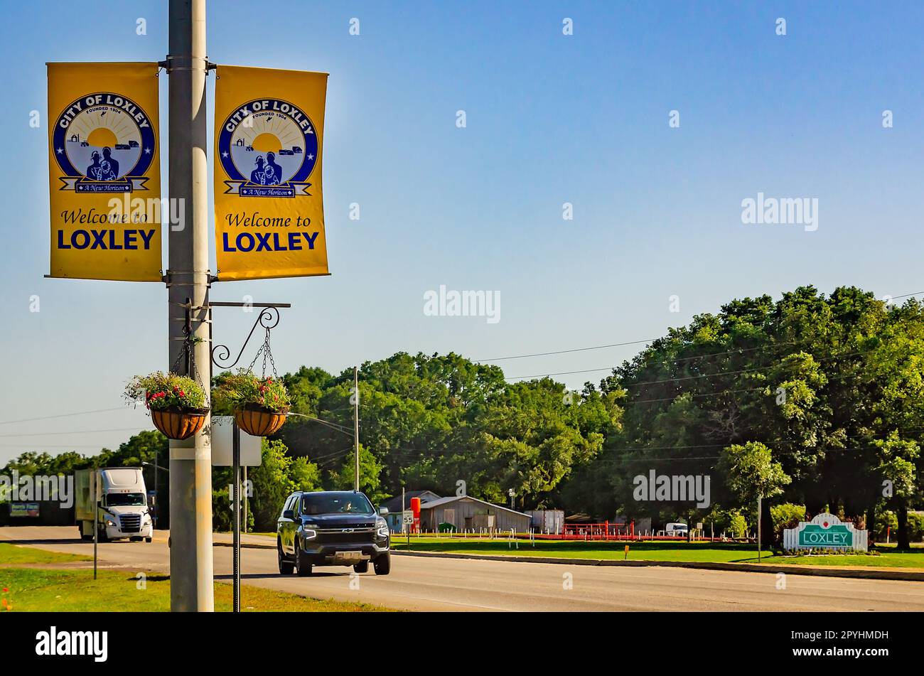 Loxley alabama street banners hires stock photography and images Alamy