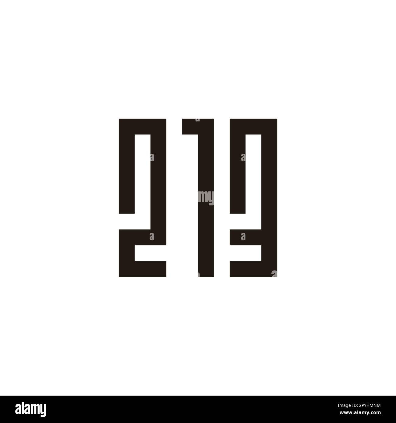 Number 2, 1 and 3 square, rectangles geometric symbol simple logo ...