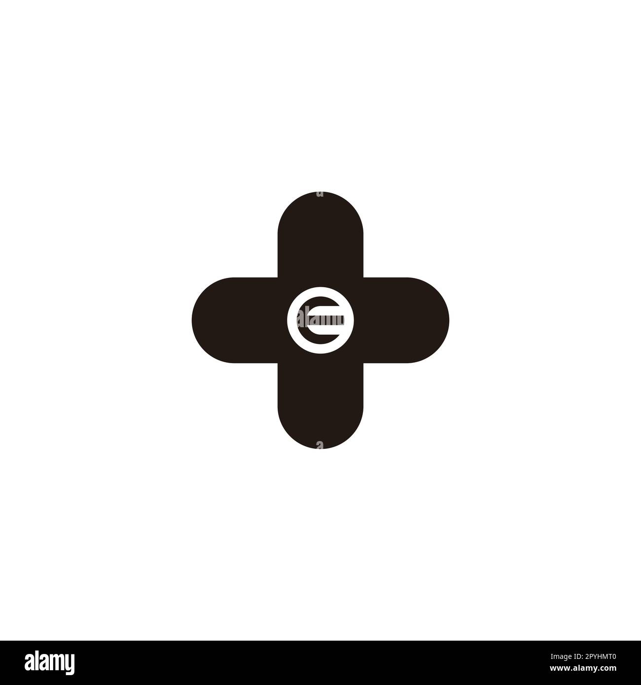 Letter E plus, circle geometric symbol simple logo vector Stock Vector ...